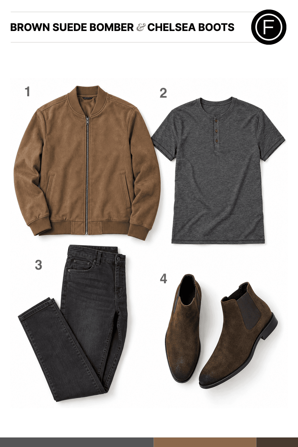 Michael Fassbender’s Brown Suede Bomber & Chelsea Boots Outfit